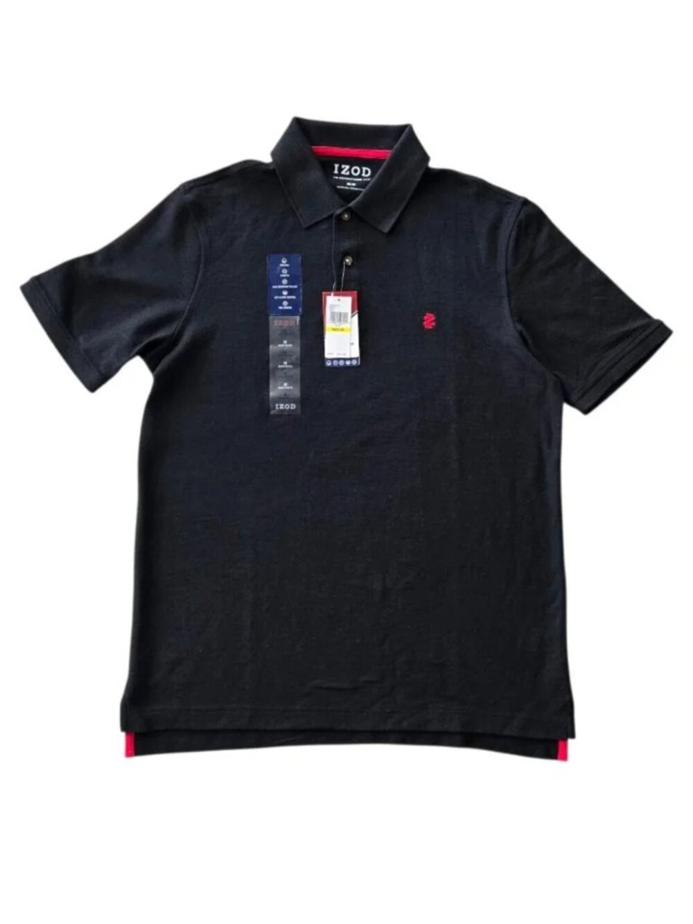 Izod Advantage Polo Black Men's Medium Short Sleeve NWT